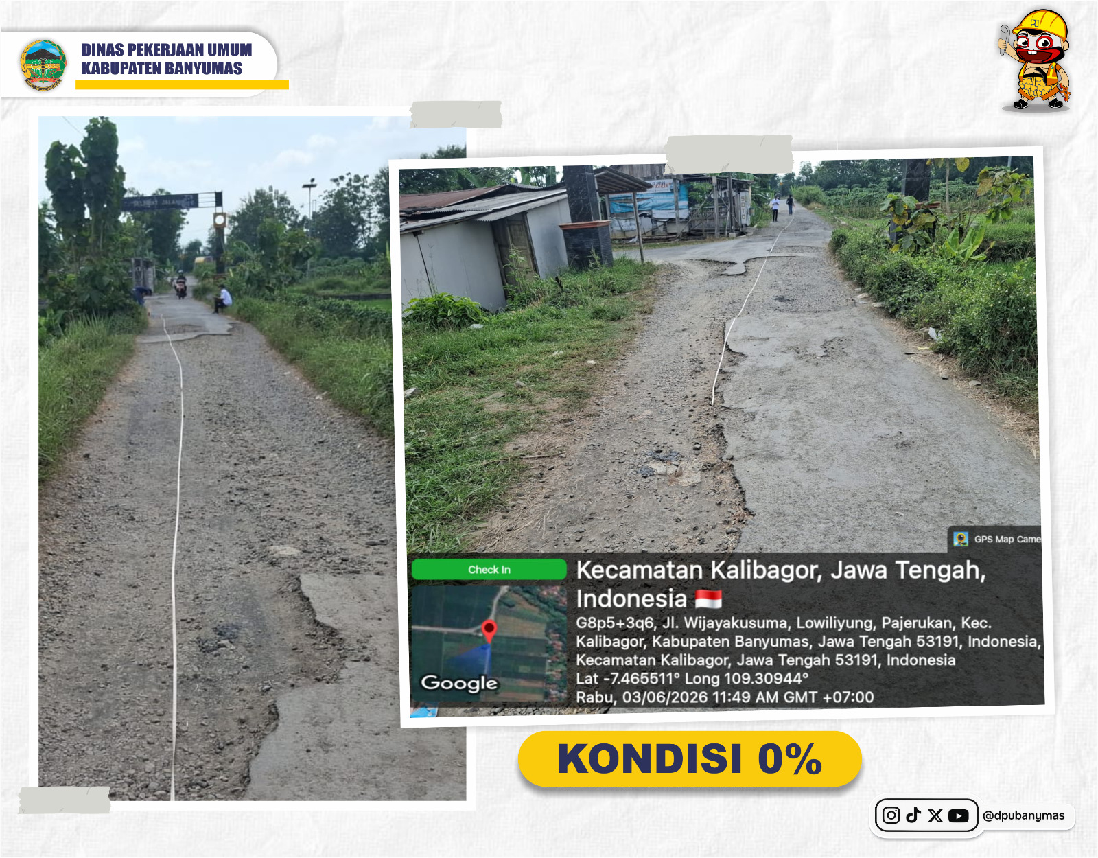 Pemeliharaan Berkala Jalan Ruas Kalibagor - Petir, Kec. Kalibagor
